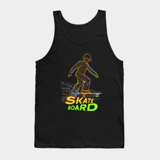 Skateboard Art Design all day skate Tank Top